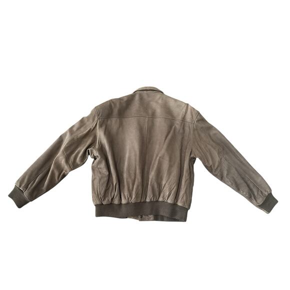 VTG Georgetown Leather Design Jacket 90s Bomber A2 Lg Aviator Distressed Korea - Picture 2 of 16